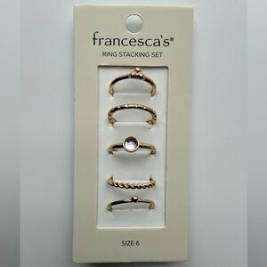 NEW Francesca's Stackable Ring Set in Gold NWT size 6 💍